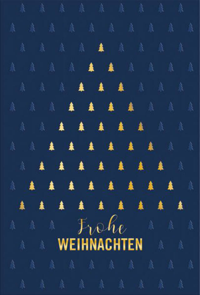 Spendenkarte dunkelblau mit Goldprägung zugunsten Deutsches Kinderhilfswerk 